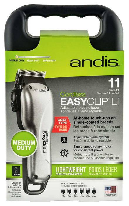 Andis EasyClip Li Cord/Cordless 11 - piece Clipper Kit - Jeffers - Animal & Pet Supplies > Pet Grooming > Pet Hair Clippers & Trimmers