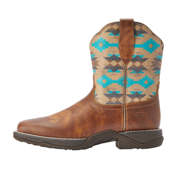 Ariat Womens Anthem Shortie Savannah Boot, Taupe and Turquoise Aztec - Jeffers - Women > Boys > Shoes, Boots