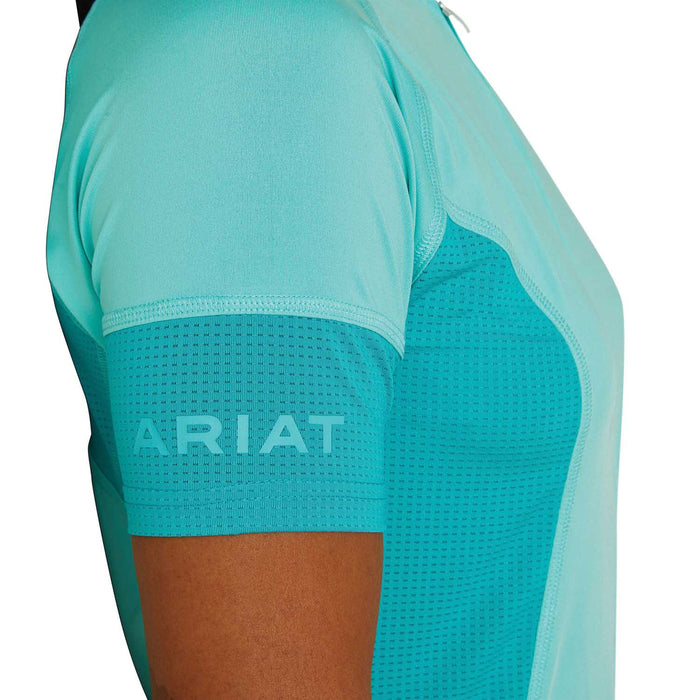 Ariat Women's Cambria Jersey 1/4 Zip Baselayer, Pool Blue - Jeffers - Women > Women's Riding & Equestrian Clothes