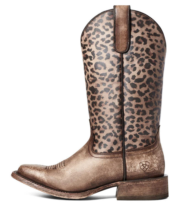 Ariat Women's Circuit Savanna Cheetah Western Boot, Naturally Distressed Brown - Jeffers - Women > Boys > Shoes, Boots