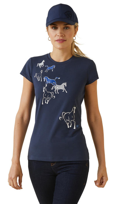 Ariat Women's Frolic T-Shirt, Navy - Jeffers - Women > Women's Clothing