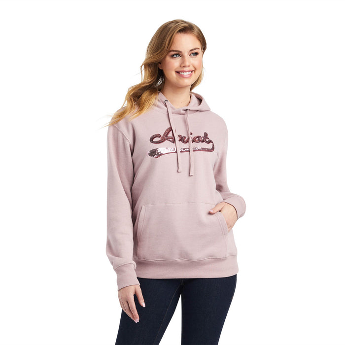 Ariat Women's Real Sequin Logo Hoodie, Rose Heather - Jeffers - Women > Women's Clothing > Women's Jackets & Outerwear