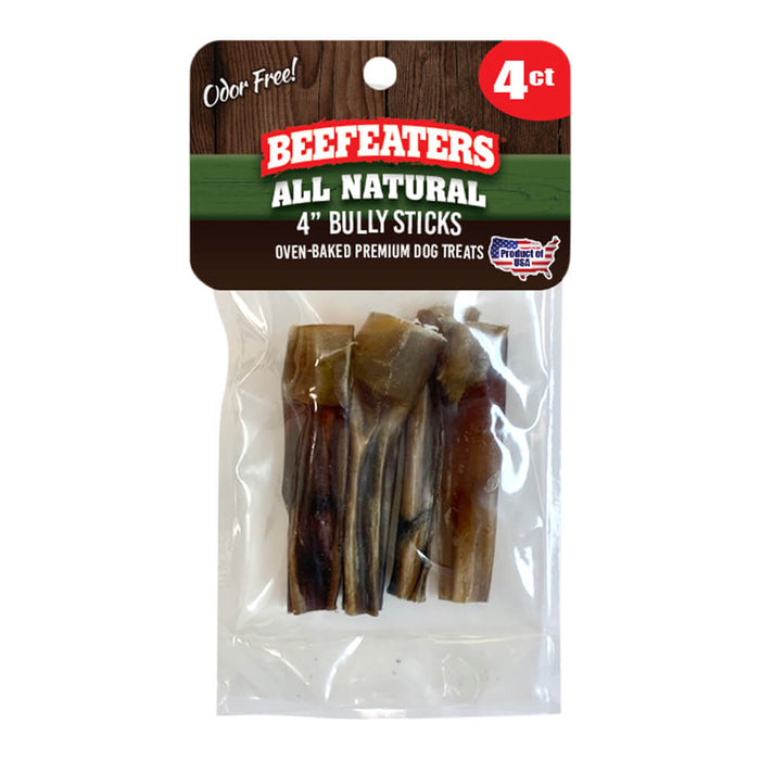 Beefeaters 4' Natural Bully Sticks, 4 ct - Jeffers - Dog Supplies > Dog Treats > Bully Sticks