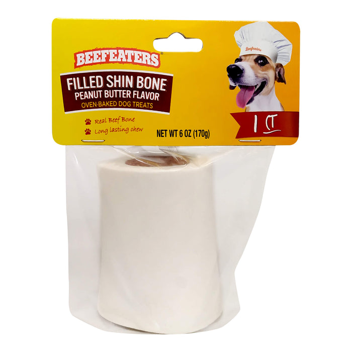 Beefeaters Shin Bone, Peanut Butter, 6 oz, Case of 6 - Jeffers - Dog Supplies > Dog Treats > Bones