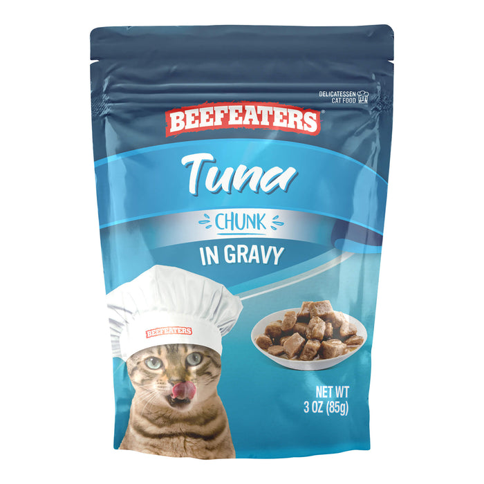 Beefeaters Wet Cat Food Pouch, Tuna Chunk in Gravy 3oz, Case of 24 - Jeffers - Animal & Pet Supplies > Animal & Pet Supplies