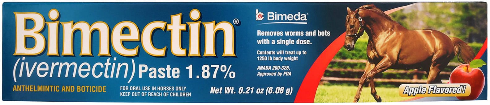 Bimectin Paste Horse Dewormer, 1 - dose - Jeffers - Animal Health & Wellness > Medicine