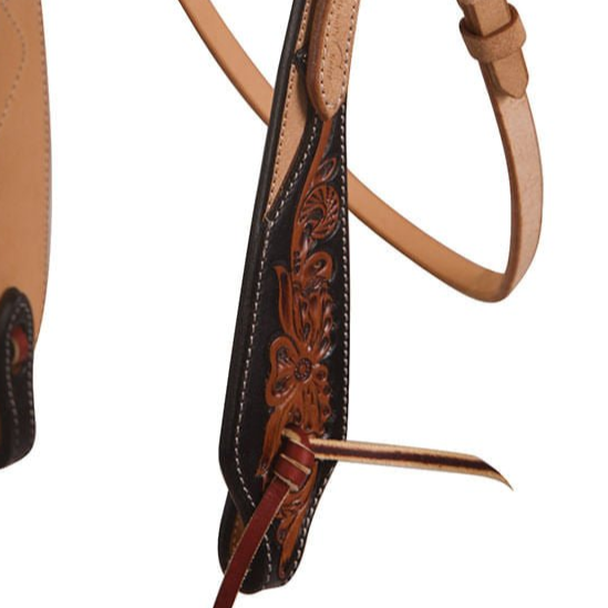 Professional's Choice Black Floral Roughout Browband Headstall