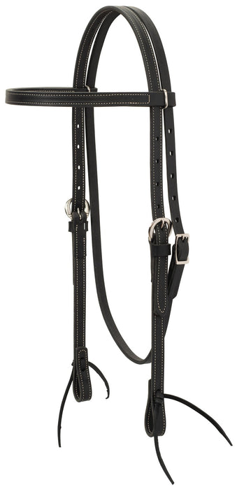 Black Latigo Leather Browband Headstall - Jeffers - Horse Supplies > Horse Tack > Bridles & Headstalls