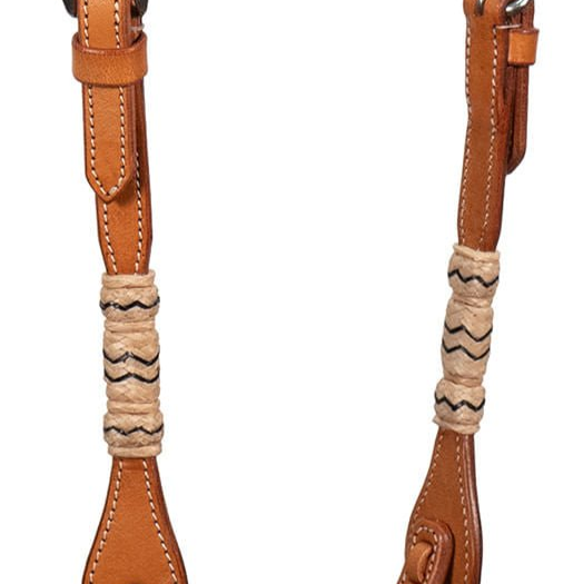 Buffalo Leather Braided Rawhide One Ear Headstall, Full