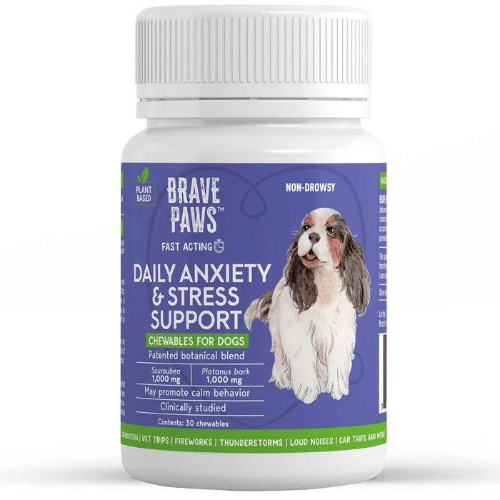 Brave Paws Anxiety & Stress Support Chewables, Beef, 30 ct - Jeffers - Animal Health & Wellness > Vitamins & Supplements