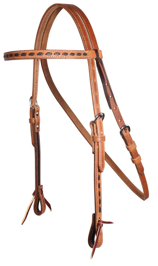 Buckstitch Harness Leather Browband Headstall - Jeffers - Horse Supplies > Horse Tack > Bridles & Headstalls