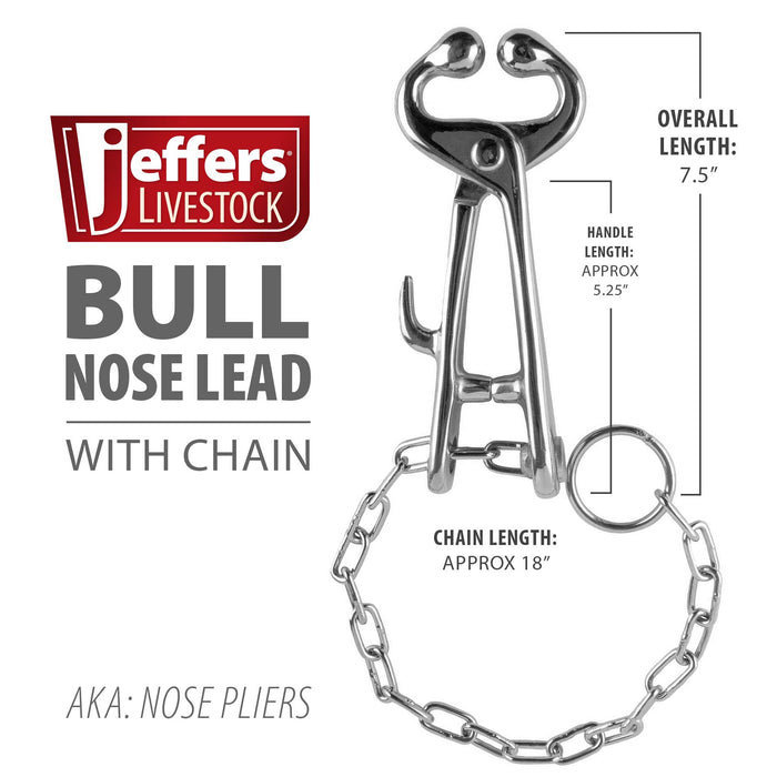 Bull Nose Lead w/ chain - Jeffers - Cattle Supplies > Cattle Supplies