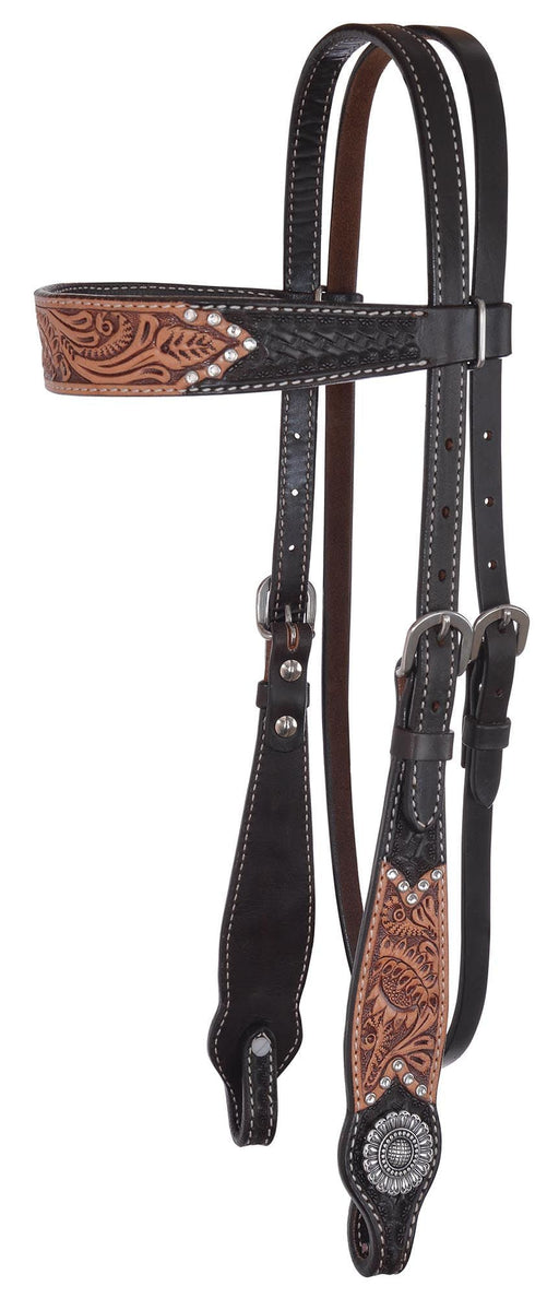 Camarillo Sleepy Sunflower Browband Headstall - Jeffers - Horse Supplies > Horse Tack > Bridles & Headstalls