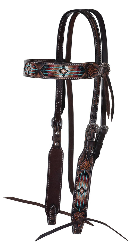 Circle Y Beaded Southwest Browband Headstall - Jeffers - Horse Supplies > Horse Tack > Bridles & Headstalls