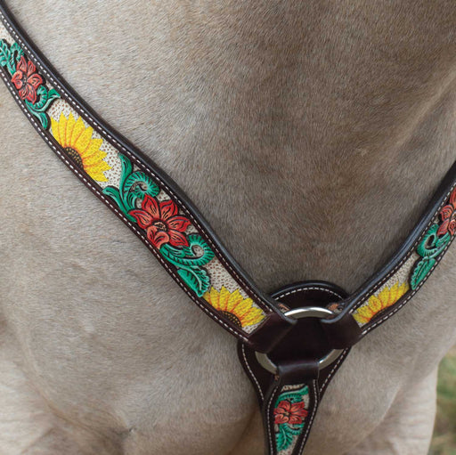 Circle Y Rising Sunflower Breast Collar - Jeffers - Horse Supplies > Horse Tack > Breast Collars