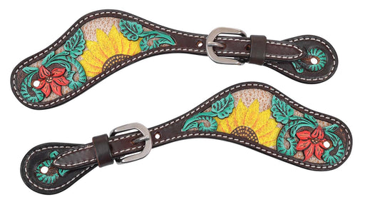 Circle Y Rising Sunflower Ladies Spur Straps - Jeffers - Horse Supplies > Horse Tack > Stirrups