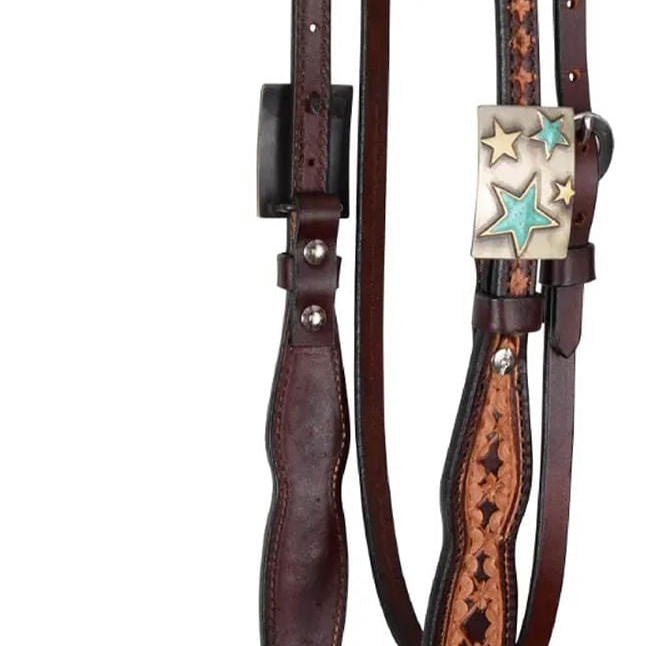 Circle Y Saturn Rising Leather Browband Headstall, Full