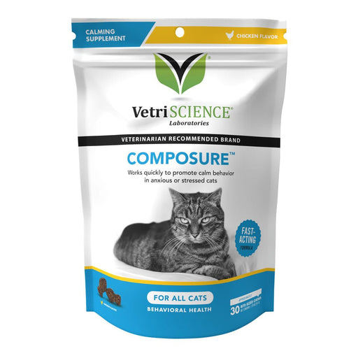 Composure Calming Support Formula for Cats 30 Bite Sized Soft Chews - Jeffers - Animal Health & Wellness > Vitamins & Supplements