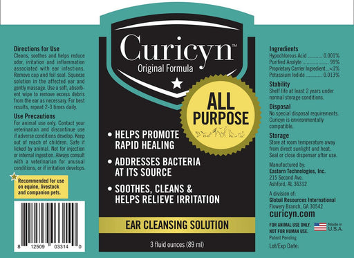 Curicyn Ear Cleansing Solution, 3 oz - Jeffers - Animal Health & Wellness > Ear Care