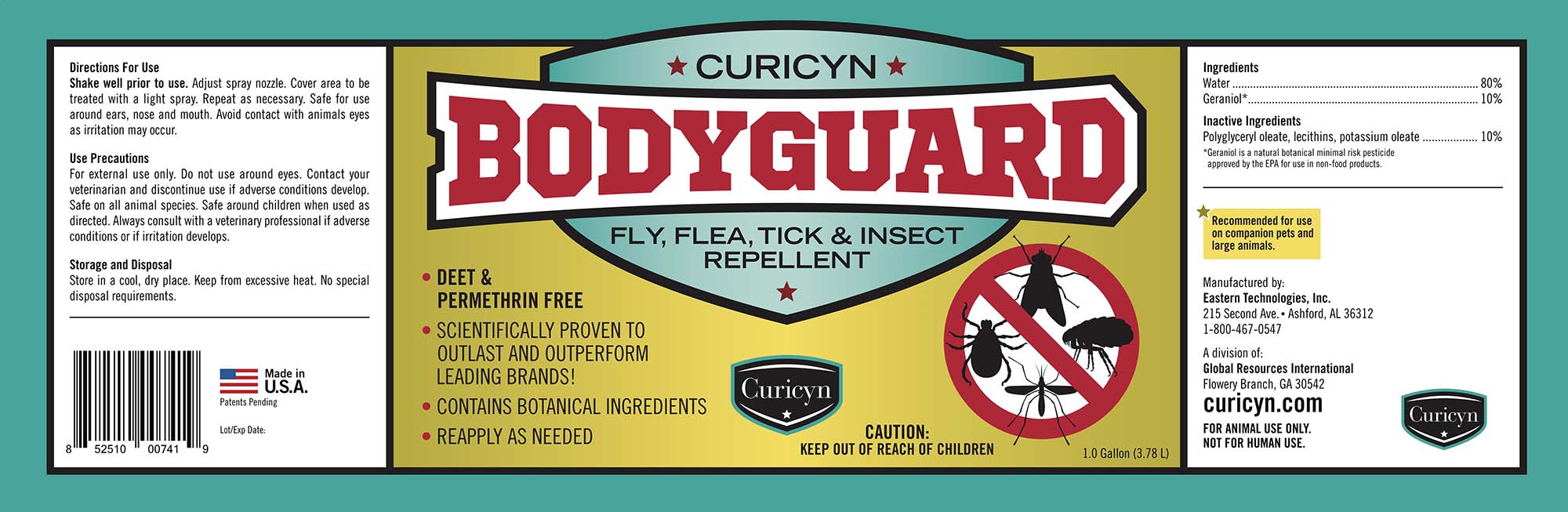 Curicyn's Bodyguard Fly, Flea, Tick and Insect Repellent - Jeffers - Animal Health & Wellness > Flea & Tick Control