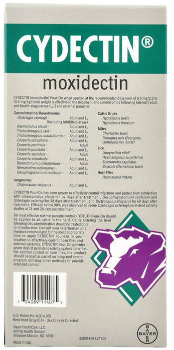 Cydectin Pour On Cattle Wormer - Jeffers - Animal Health & Wellness > Medicine