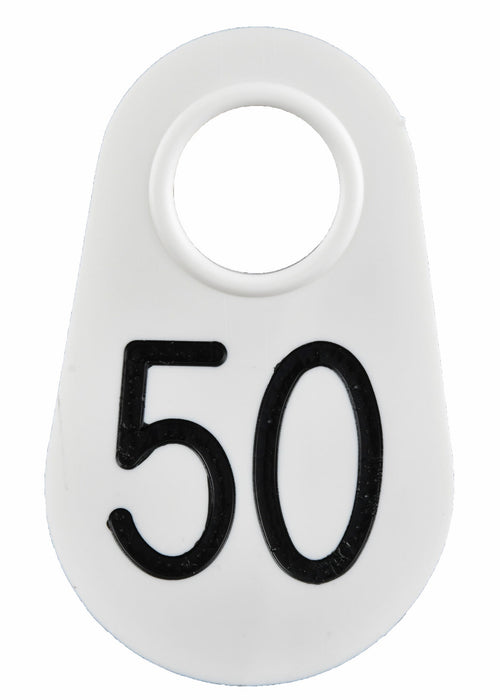 Bock's Identi White Numbered Nylon Tags, 25 pk