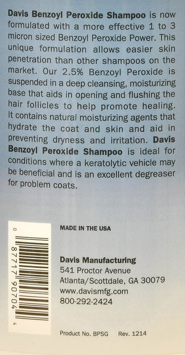 Davis Benzoyl Peroxide Pet Shampoo - Jeffers - Animal & Pet Supplies > Pet Grooming