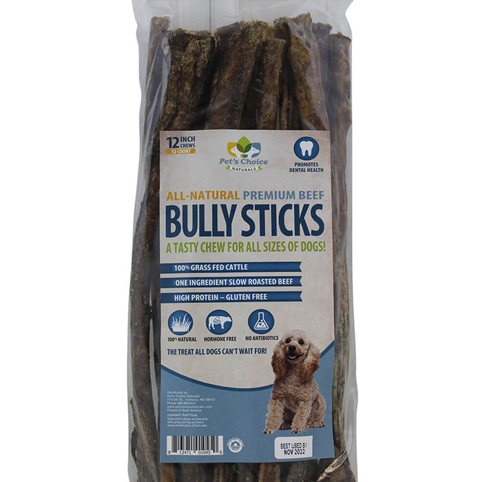 Dog Bully Sticks Premium All Natural Dog Pizzle Chews, 12' - Jeffers - Dog Supplies > Dog Treats > Bully Sticks