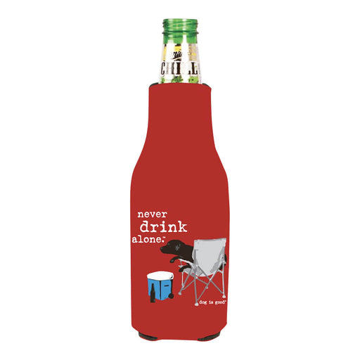 Dog is Good Bottle Koozie, Never Drink Alone, Red - Jeffers - Home Goods & Gifts > Kitchen