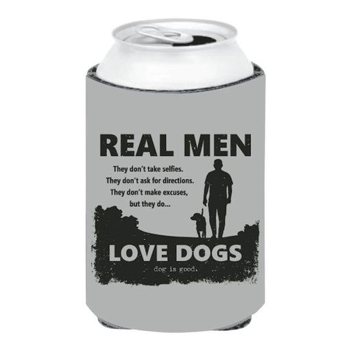 Dog is Good Can Koozie, Real Men Love Dogs, Gray - Jeffers - Home Goods & Gifts > Kitchen