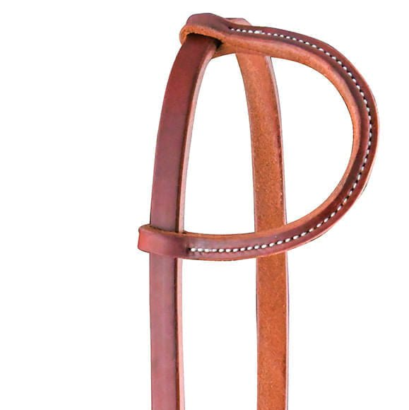 Jeffers "Dr. J" Harness Leather Amish Sliding Ear Headstall with Stainless Steel Hardware