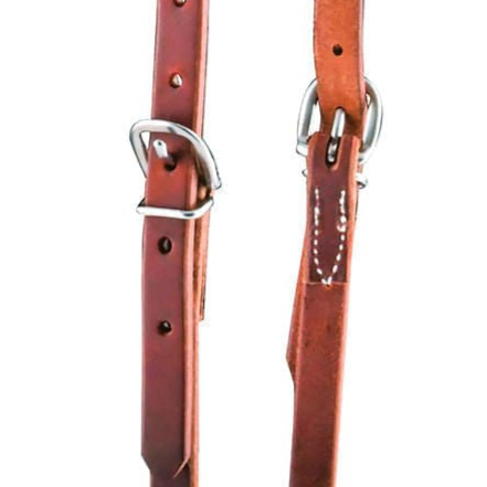 Jeffers "Dr. J" Harness Leather Amish Sliding Ear Headstall with Stainless Steel Hardware