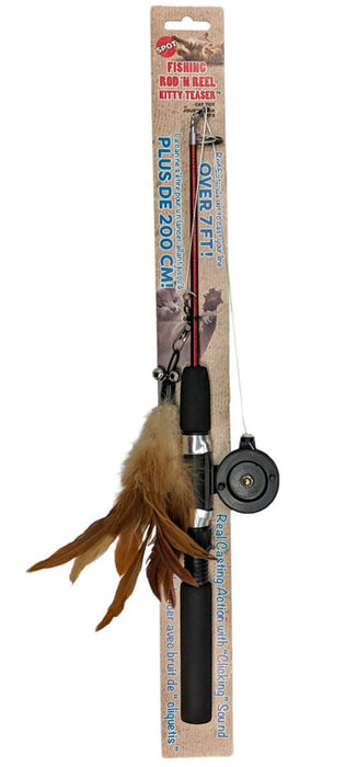 Fishing Rod 'N Reel Kitty Teaser Cat Toy - Jeffers - Cat Supplies > Cat Toys