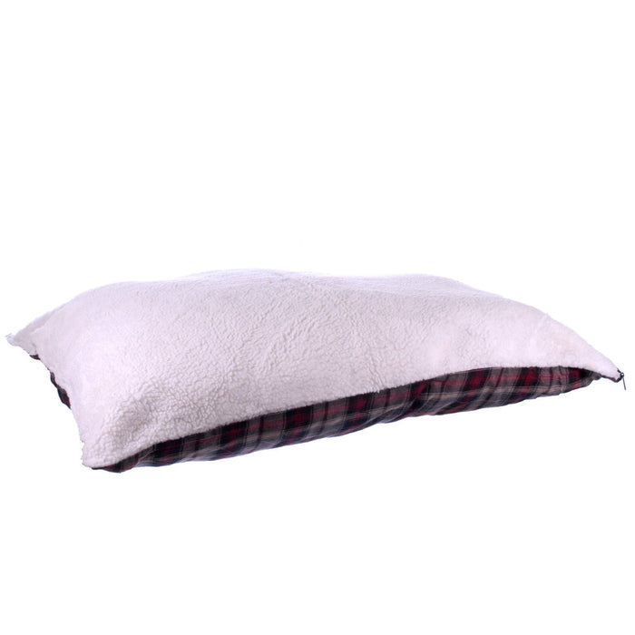 Flannel Sherpa Bed, Burgundy - Jeffers - Dog Supplies > Dog Beds