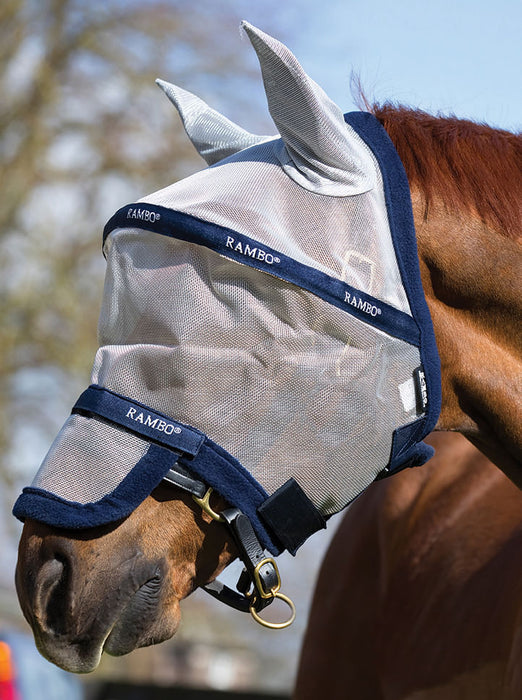 Rambo Plus Fly Mask Color Silver/Navy