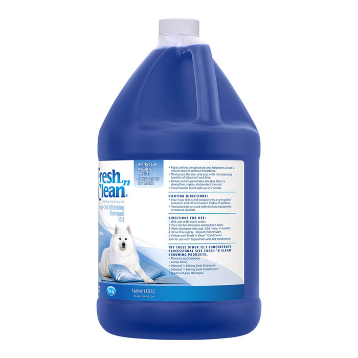 Fresh 'n Clean Snowy - Coat Whitening Shampoo, Sweet Vanilla, 1 Gallon - Jeffers - Animal & Pet Supplies > Pet Grooming > Pet Shampoo & Conditioner