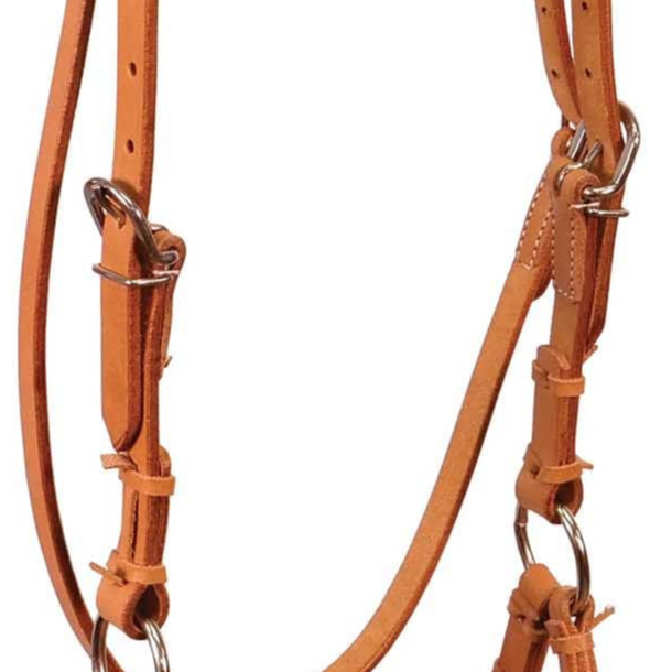 Buffalo Leather Fully Adjustable Leather Nose Side Pull Headstall