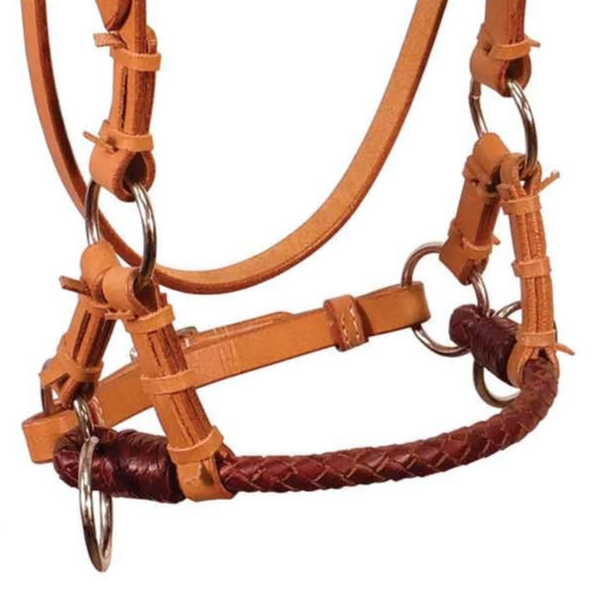 Buffalo Leather Fully Adjustable Leather Nose Side Pull Headstall