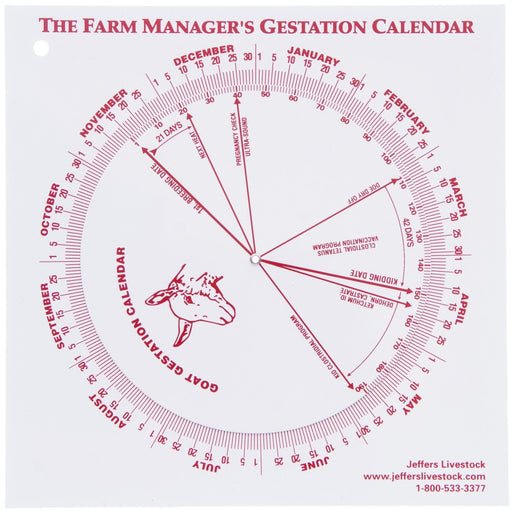 Goat Gestation Wheel - Jeffers - Animal Health & Wellness > Breeding Supplies