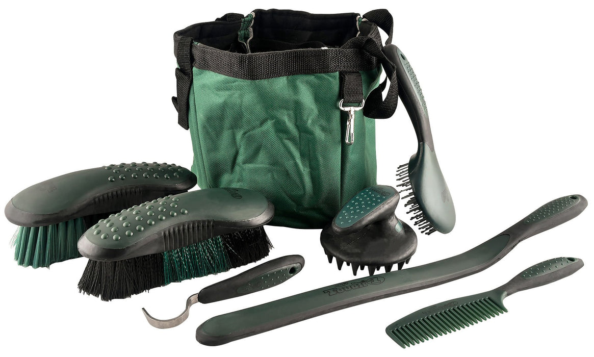 Great Grips Horse Grooming Set with Bag, 7 - piece - Jeffers - Horse Supplies > Horse Grooming > Horse Grooming Combs, Brushes & Mitts