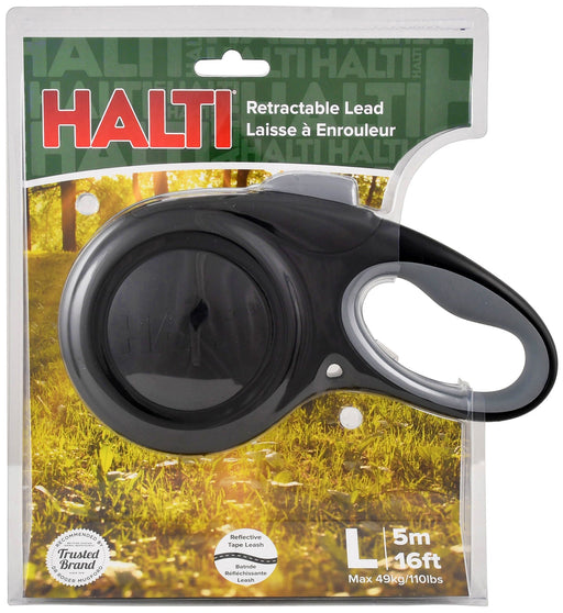 Halti Black & Gray Retractable Lead - Jeffers - Dog Supplies > Dog Apparel > Dog Collars, Harnesses, & Leashes