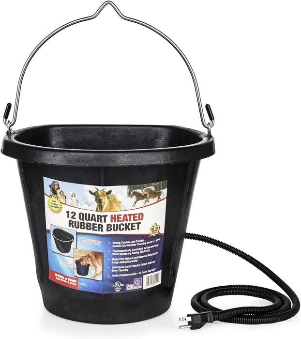 Heated Flat - Back Rubber Bucket - Jeffers - Farm & Ranch Supplies > Livestock Feeders & Waterers