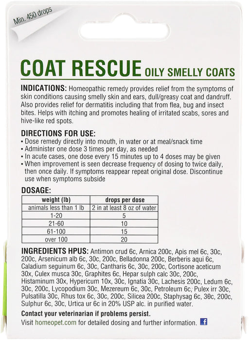 HomeoPet Coat Rescue, 15 mL - Jeffers - Animal Health & Wellness > Skin & Coat Care