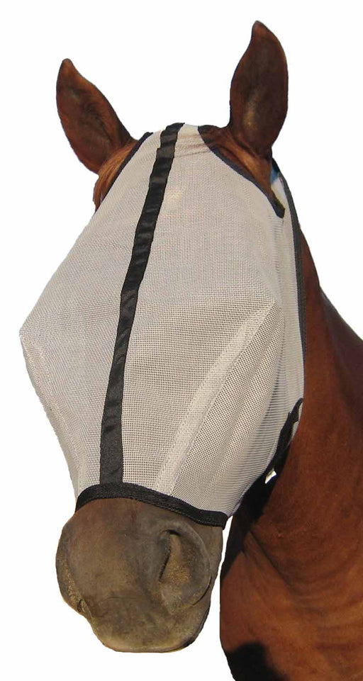 Horse Sense Extended Nose Fly Mask, Gry/Blk - Jeffers - Horse Supplies > Horse Fly Masks