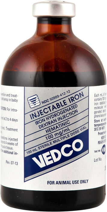 Iron Injectable, 100 ml - Jeffers - Animal Health & Wellness > Vitamins & Supplements