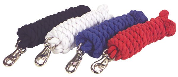 Jeffers Colorful Cotton Horse Lead Ropes w/ Nickel Bull Snap, 10' L - Jeffers - Horse Supplies > Horse Tack > Horse Halters