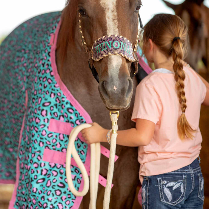 Jeffers Expression 1200 Denier Standard Neck Turnout Blanket, 240 Gram, Party Cheetah - Jeffers - Horse Supplies > Horse Blankets & Sheets