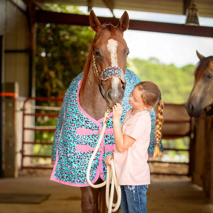 Jeffers Expression 1200 Denier Standard Neck Turnout Blanket, 240 Gram, Party Cheetah - Jeffers - Horse Supplies > Horse Blankets & Sheets