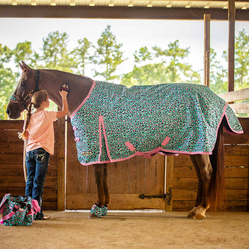 Jeffers Expression 1200 Denier Standard Neck Turnout Blanket, 240 Gram, Party Cheetah - Jeffers - Horse Supplies > Horse Blankets & Sheets