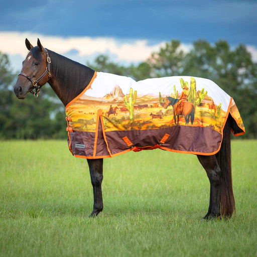 Jeffers Expression 1200 Denier Standard Neck Turnout Sheet, 0 Gram, Cattle Drive - Jeffers - Horse Supplies > Horse Blankets & Sheets